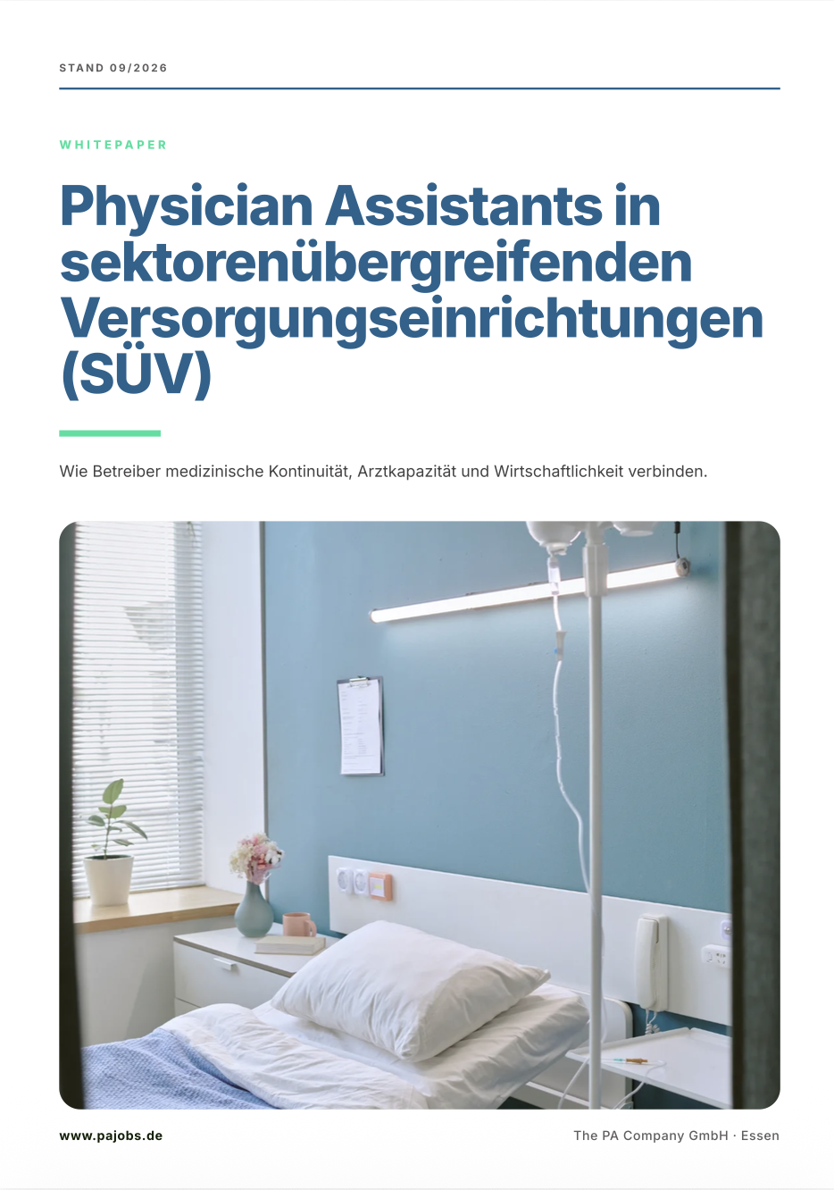 Whitepaper-Cover: Physician Assistants in sektorenübergreifenden Versorgungseinrichtungen